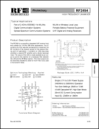 RF2494 Datasheet