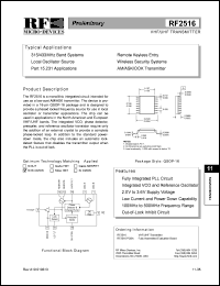 RF2516PCBA Datasheet