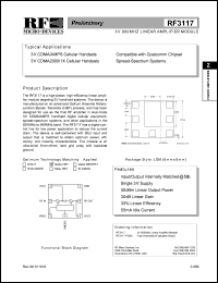 RF3117 Datasheet