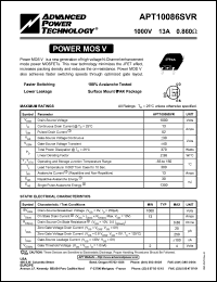 APT10086BVFR Datasheet