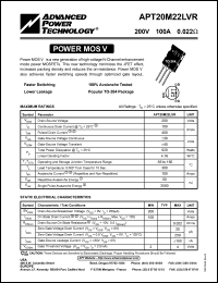 APT20M22B2VR Datasheet