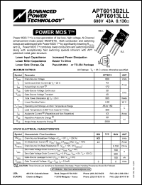 APT6013B2FLL Datasheet