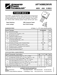 APT40M82WVR Datasheet