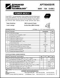 APT6045SVR Datasheet