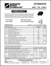 APT8065BVFR Datasheet