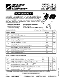 APT6021SFLL Datasheet