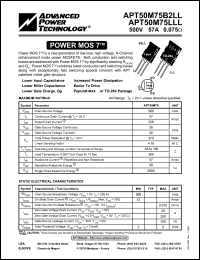APT50M75B2FLL Datasheet