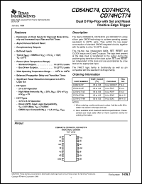 CD54HC74F3A Datasheet