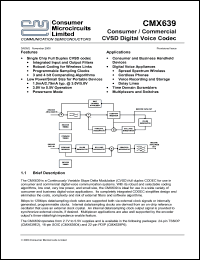 CMX631AD4 Datasheet