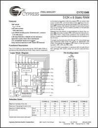 CY7C1049L-20VI Datasheet