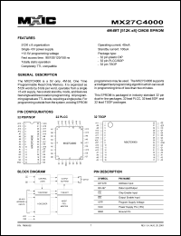 MX27C4000PC-10 Datasheet