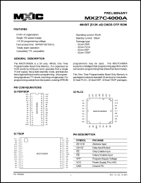 MX27C4000ATC-15 Datasheet