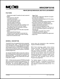 MX29F016TC-12 Datasheet