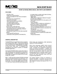 MX29F040TC-55 Datasheet