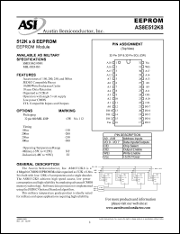AS8E512K8CW-250/XT Datasheet