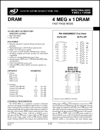 MT4C1004J883C Datasheet