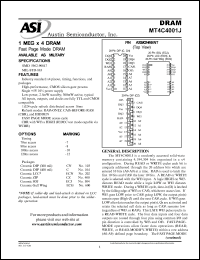 MT4C4001JECJ-7/883C Datasheet