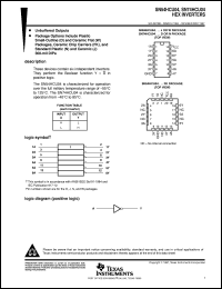 SNJ54HCU04FK Datasheet