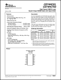 CD54HC03F3A Datasheet