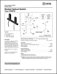 OPB819 Datasheet