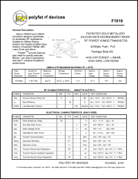 F1019 Datasheet