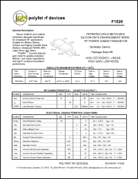 F1020 Datasheet