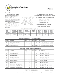 F1116 Datasheet