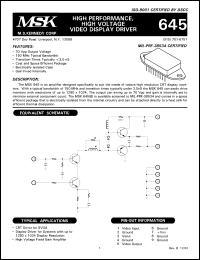 MSK645 Datasheet