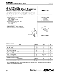 MRF151 Datasheet