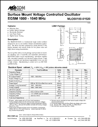 MLO80100-01020 Datasheet