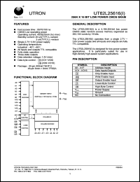UT62L25616MC-70LL Datasheet