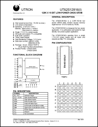 UT62S12816BS-70LL Datasheet
