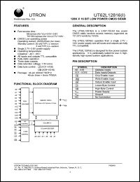 UT62L12816BS-70LL Datasheet