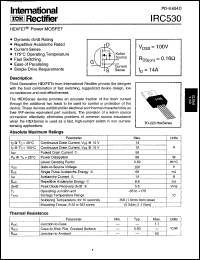 IRC530 Datasheet