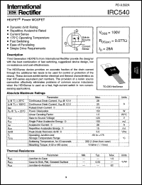 IRC540 Datasheet