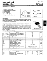 IRC644 Datasheet