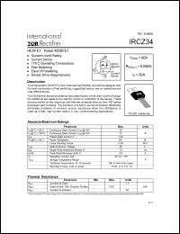 IRCZ34 Datasheet