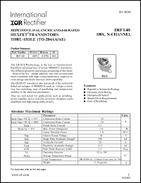 IRF140 Datasheet