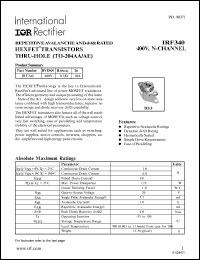 IRF340 Datasheet