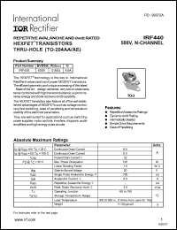 IRF440 Datasheet