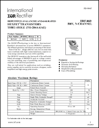IRF460 Datasheet