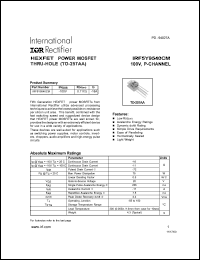 IRF5Y9540CM Datasheet