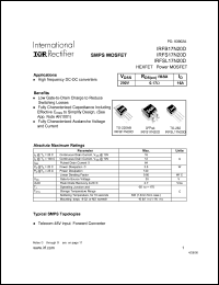 IRFSL17N20D Datasheet
