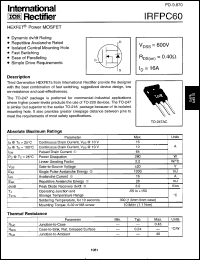 IRFPC60LC Datasheet