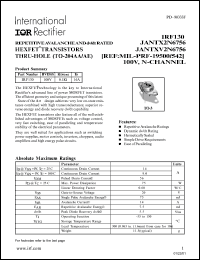 IRF130 Datasheet