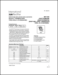 IRF150 Datasheet
