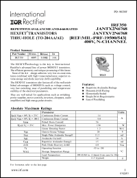 IRF350 Datasheet