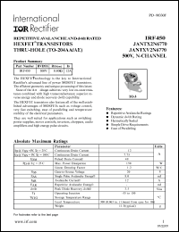IRF450 Datasheet