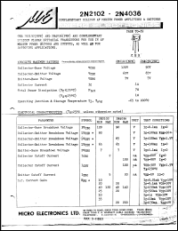 2N2102 Datasheet