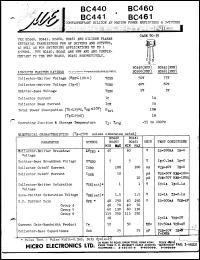 BC461 Datasheet